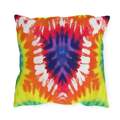 Decorative Outdoor Pillows - Set Of 2 Psychedelic Rainbow Tie Dye | Throw Indoor