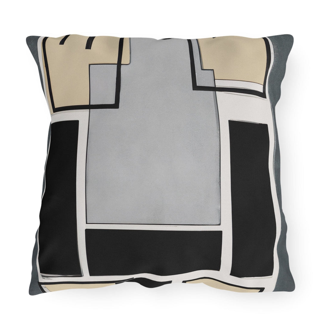 Decorative Indoor/outdoor Pillow Black Grey Geometric Shapes - Decorative