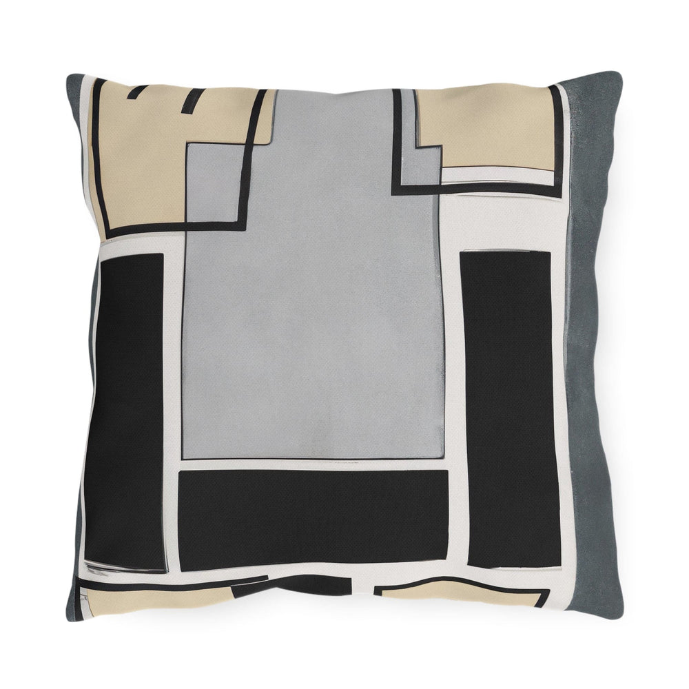 Decorative Indoor/outdoor Pillow Black Grey Geometric Shapes - Decorative