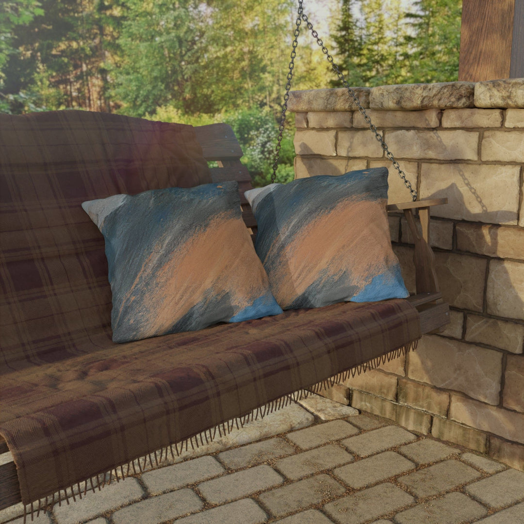 Decorative Indoor/outdoor Pillow - Blue Orange Abstract Pattern