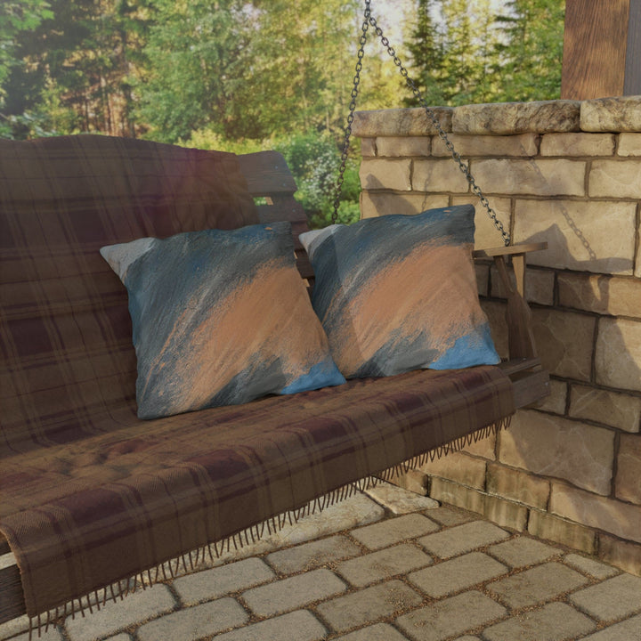 Decorative Indoor/outdoor Pillow - Blue Orange Abstract Pattern