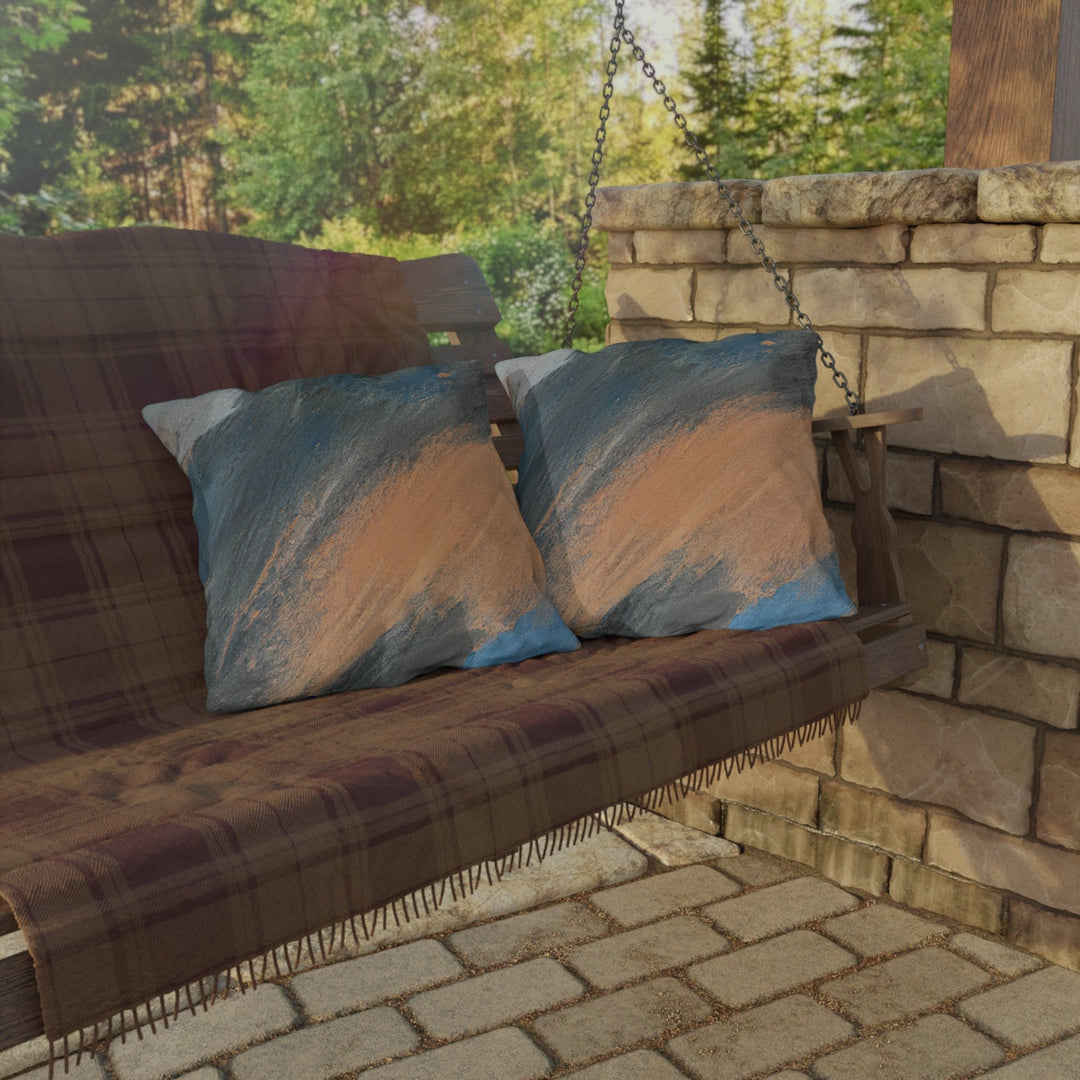 Decorative Indoor/outdoor Pillow - Blue Orange Abstract Pattern