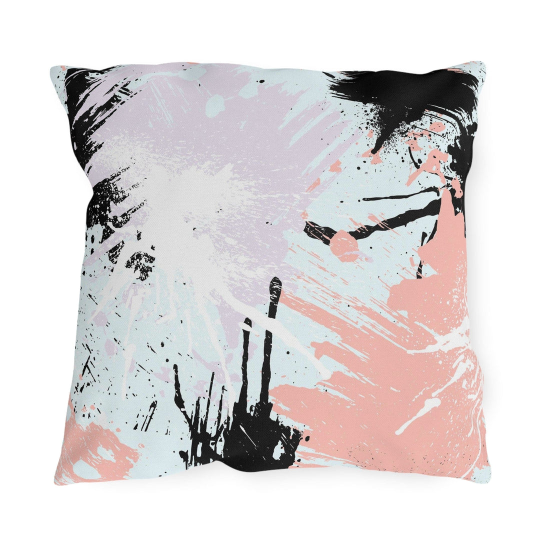 Decorative Indoor/outdoor Pillow Pink White Paint Splatter Pattern - Decorative