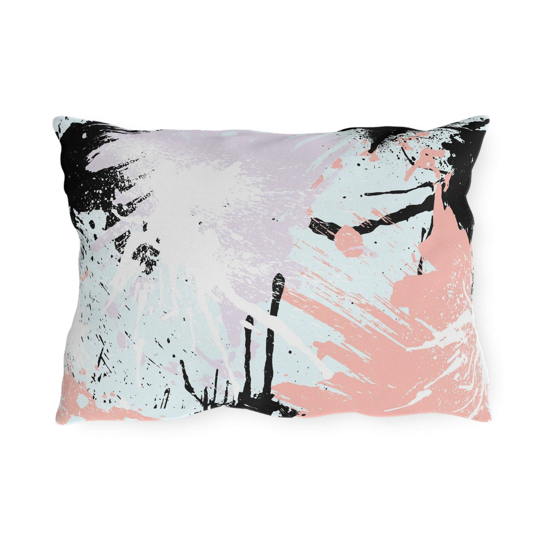 Decorative Indoor/outdoor Pillow Pink White Paint Splatter Pattern - Decorative