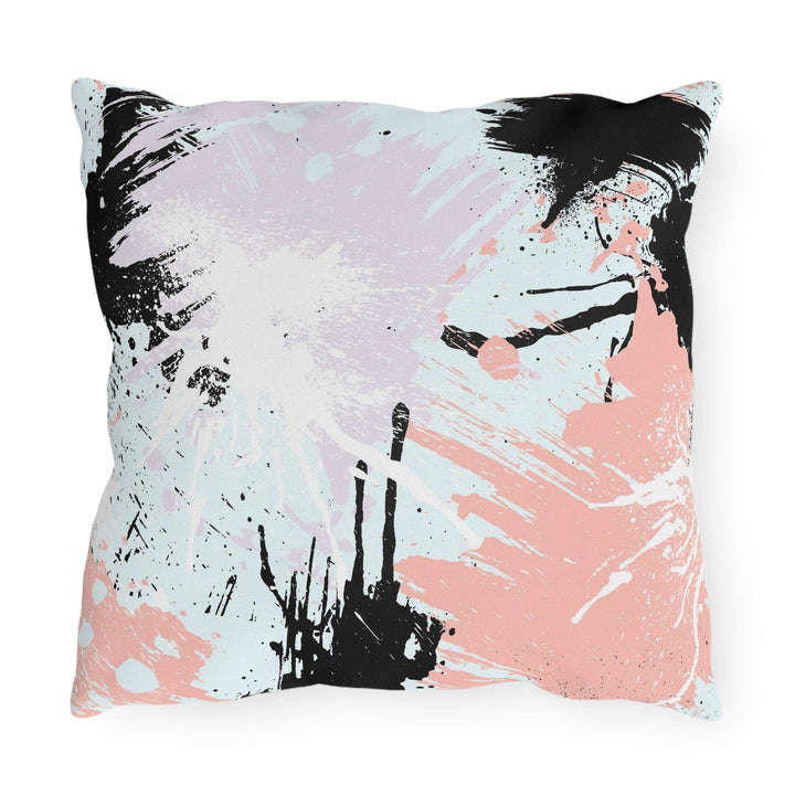 Decorative Indoor/outdoor Pillow Pink White Paint Splatter Pattern - Decorative