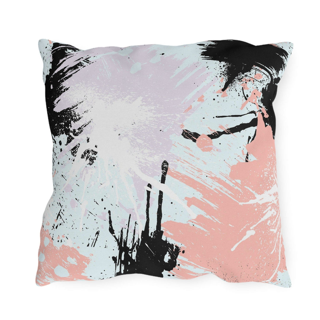 Decorative Indoor/outdoor Pillow Pink White Paint Splatter Pattern - Decorative