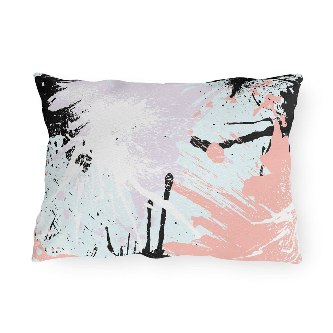 Decorative Indoor/outdoor Pillow Pink White Paint Splatter Pattern - Decorative