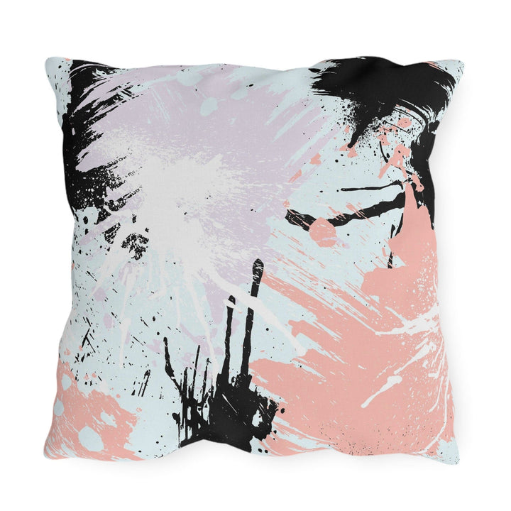 Decorative Indoor/outdoor Pillow Pink White Paint Splatter Pattern - Decorative