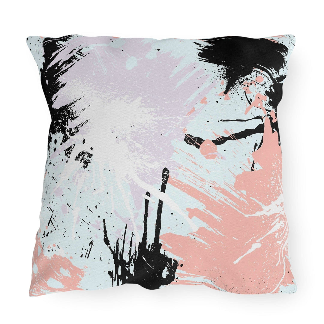 Decorative Indoor/outdoor Pillow Pink White Paint Splatter Pattern - Decorative