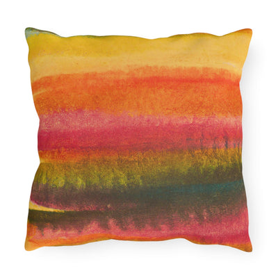 Decorative Outdoor Pillows With Zipper - Set Of 2 Autumn Fall Watercolor