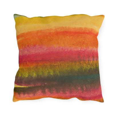 Decorative Outdoor Pillows With Zipper - Set Of 2 Autumn Fall Watercolor