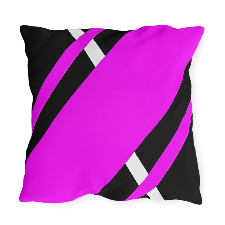 Decorative Indoor/outdoor Pillow Black and Pink Geometric Pattern - Decorative