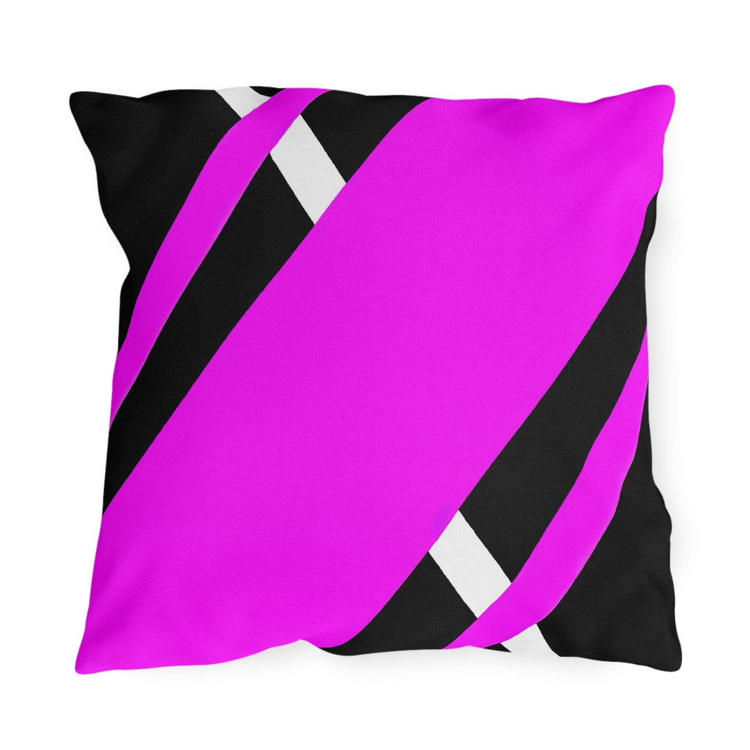 Decorative Indoor/outdoor Pillow Black and Pink Geometric Pattern - Decorative