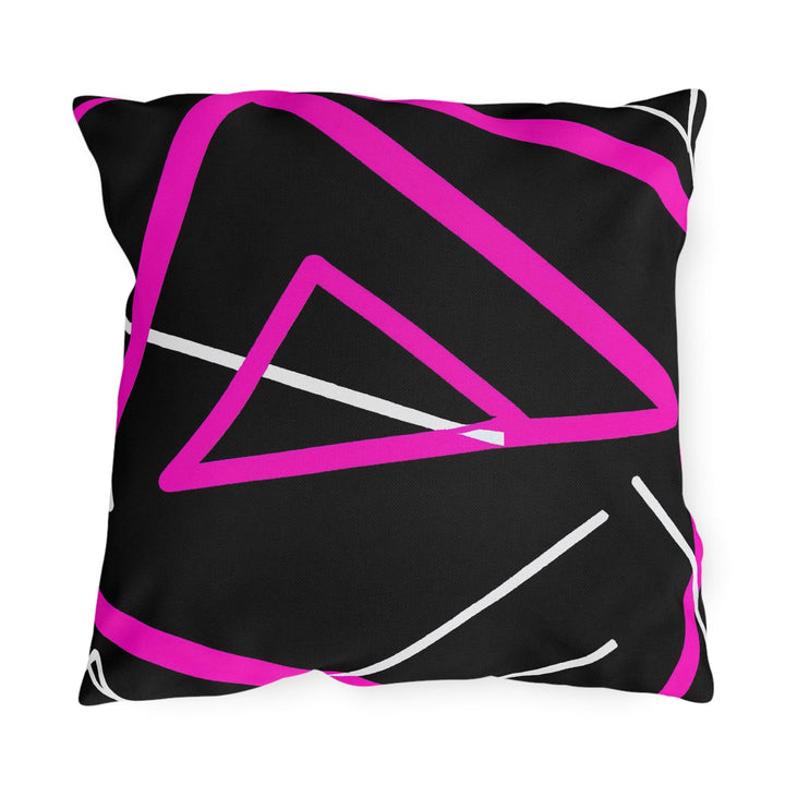 Decorative Indoor/outdoor Pillow Black and Pink Geometric Pattern - Decorative