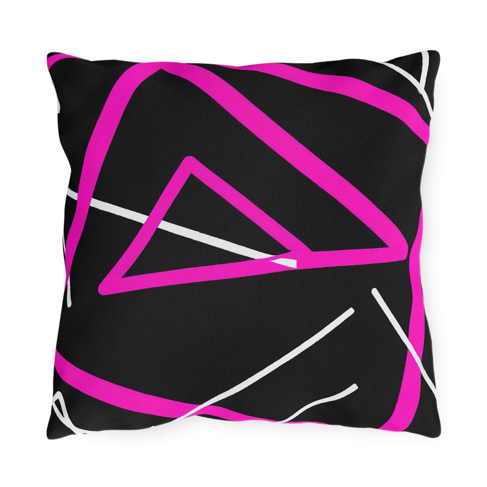 Decorative Indoor/outdoor Pillow Black and Pink Geometric Pattern - Decorative