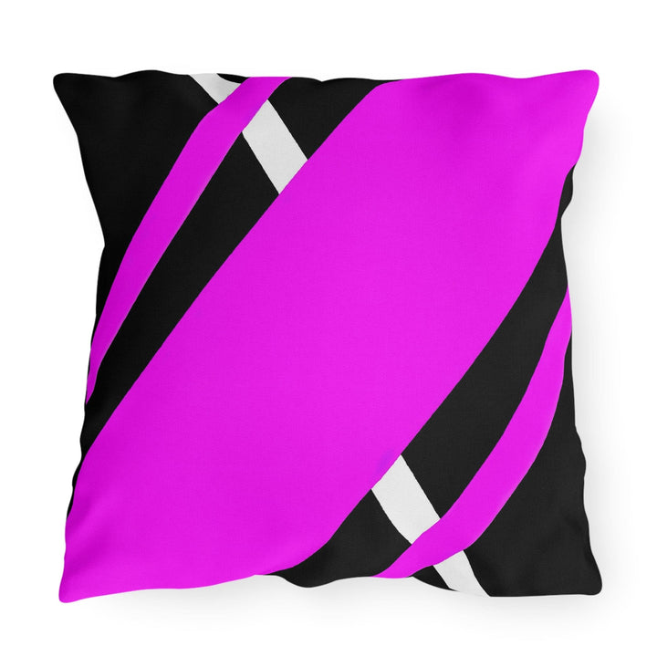 Decorative Indoor/outdoor Pillow Black and Pink Geometric Pattern - Decorative