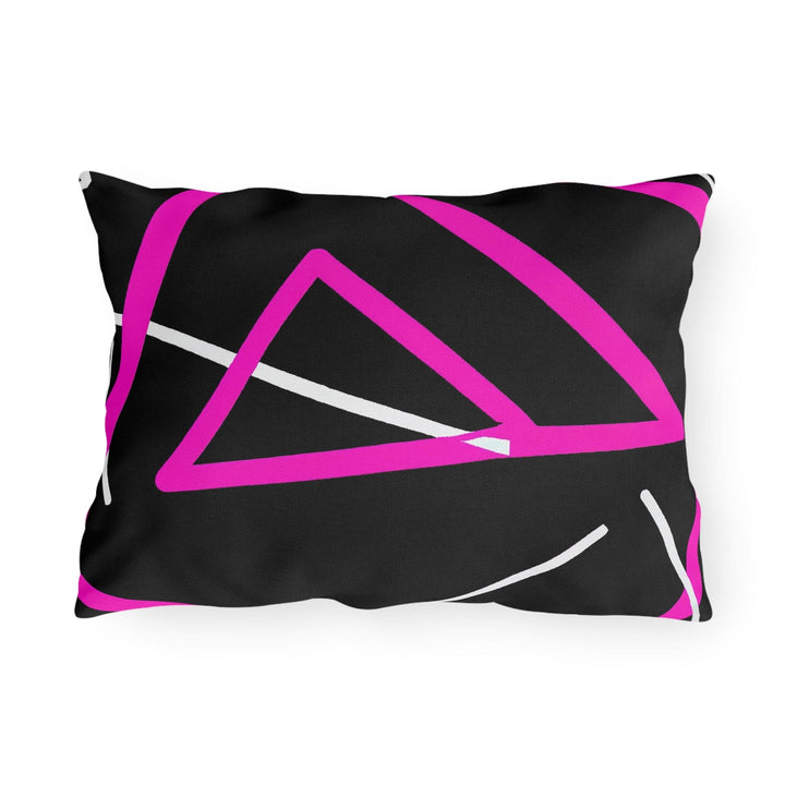 Decorative Indoor/outdoor Pillow Black and Pink Geometric Pattern - Decorative