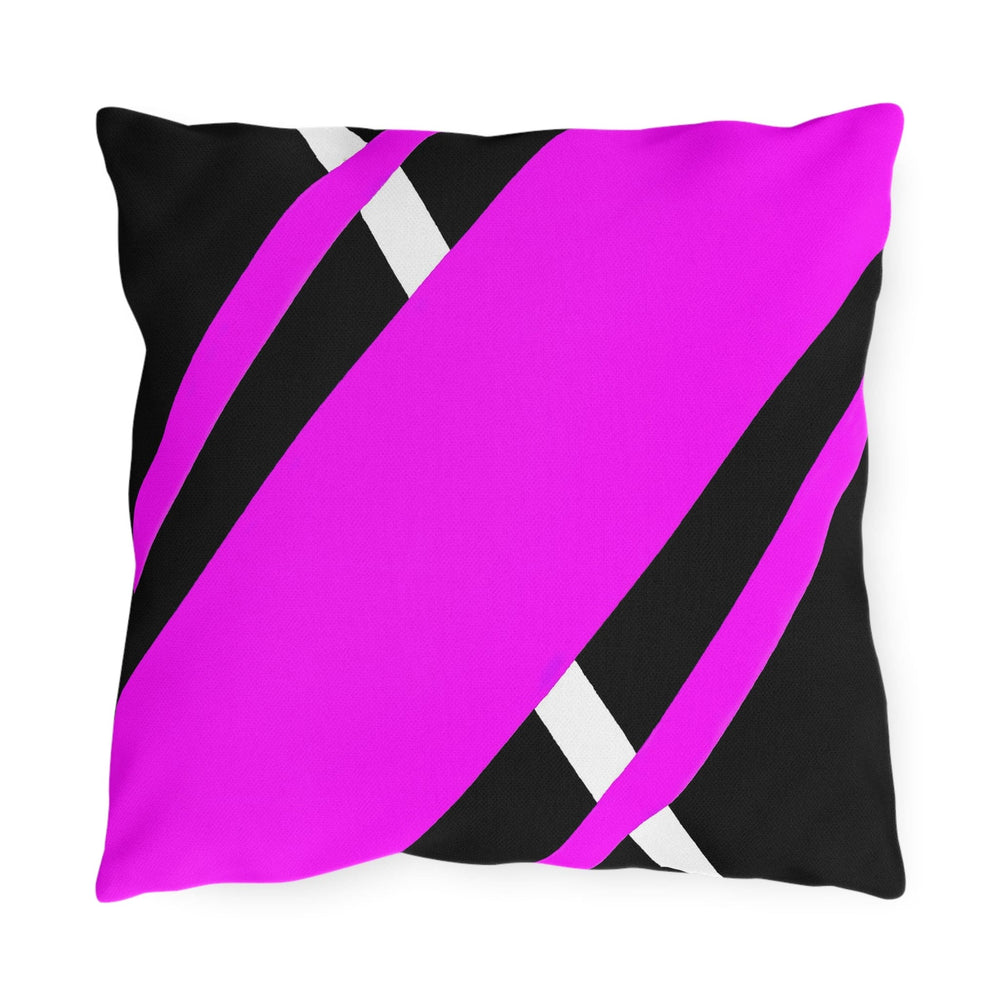 Decorative Indoor/outdoor Pillow Black and Pink Geometric Pattern - Decorative