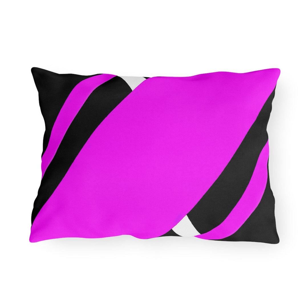 Decorative Indoor/outdoor Pillow Black and Pink Geometric Pattern - Decorative