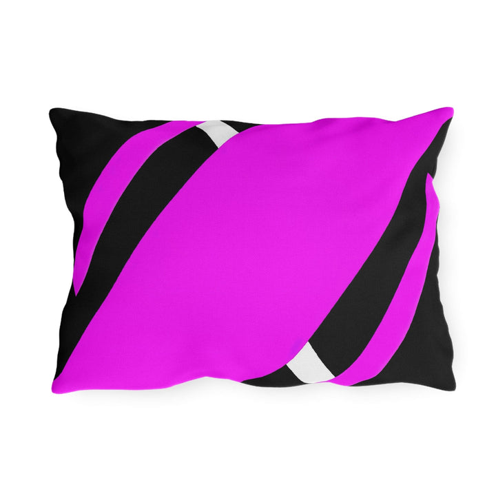 Decorative Indoor/outdoor Pillow Black and Pink Geometric Pattern - Decorative