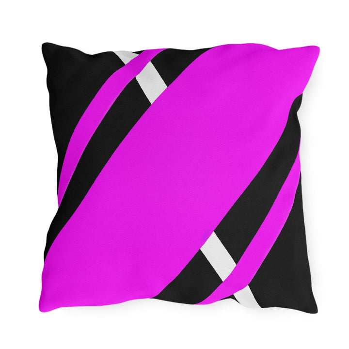 Decorative Indoor/outdoor Pillow Black and Pink Geometric Pattern - Decorative