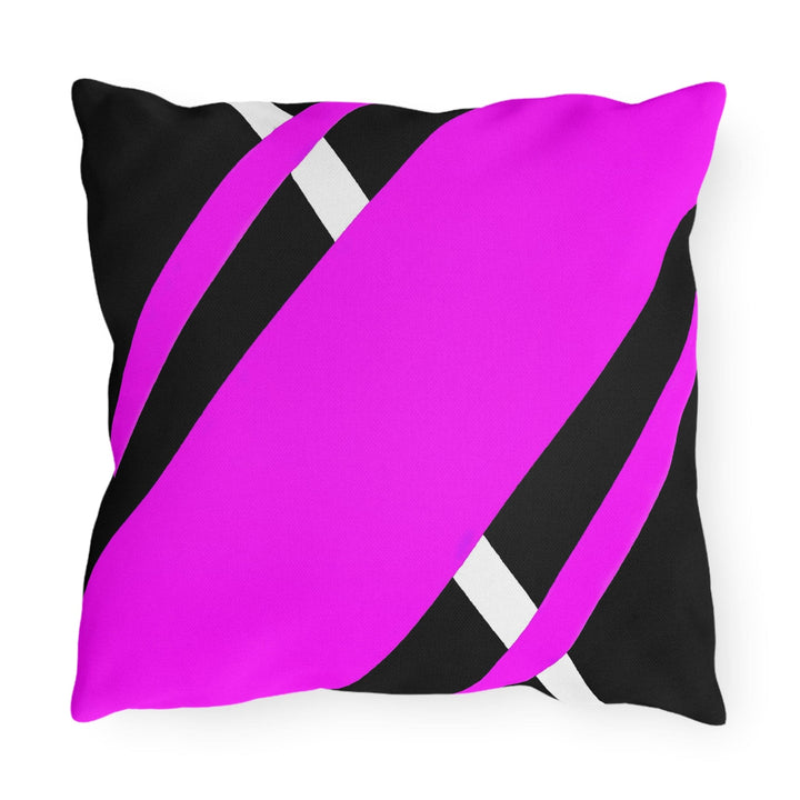 Decorative Indoor/outdoor Pillow Black and Pink Geometric Pattern - Decorative