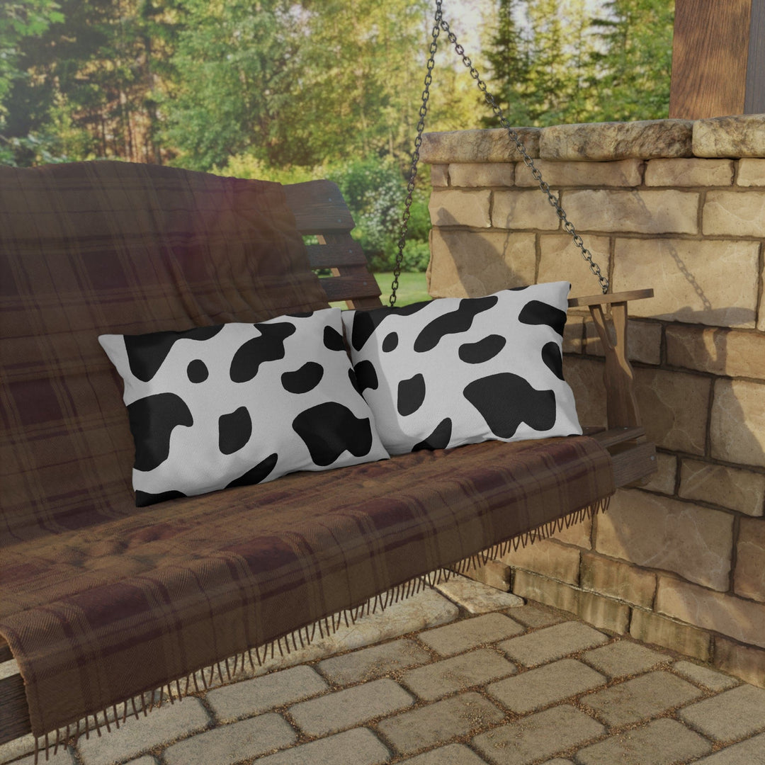 Decorative Indoor/outdoor Pillow Black and White Abstract Cow Pattern