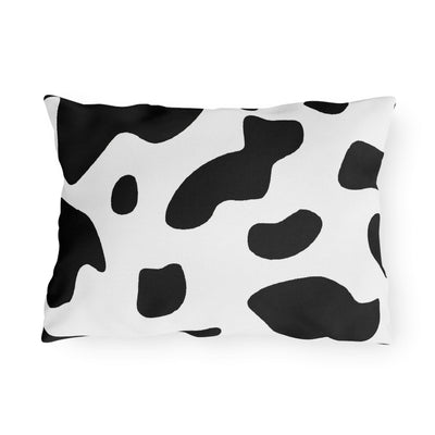 Decorative Outdoor Pillows With Zipper - Set Of 2 Black And White Abstract Cow