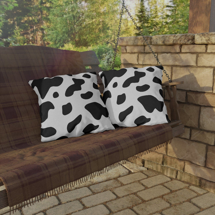 Decorative Indoor/outdoor Pillow Black and White Abstract Cow Pattern