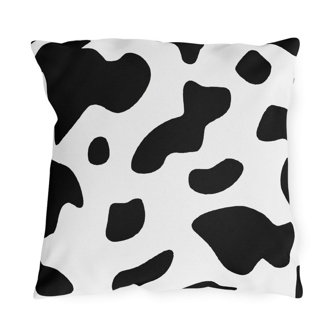 Decorative Outdoor Pillows With Zipper - Set Of 2 Black And White Abstract Cow