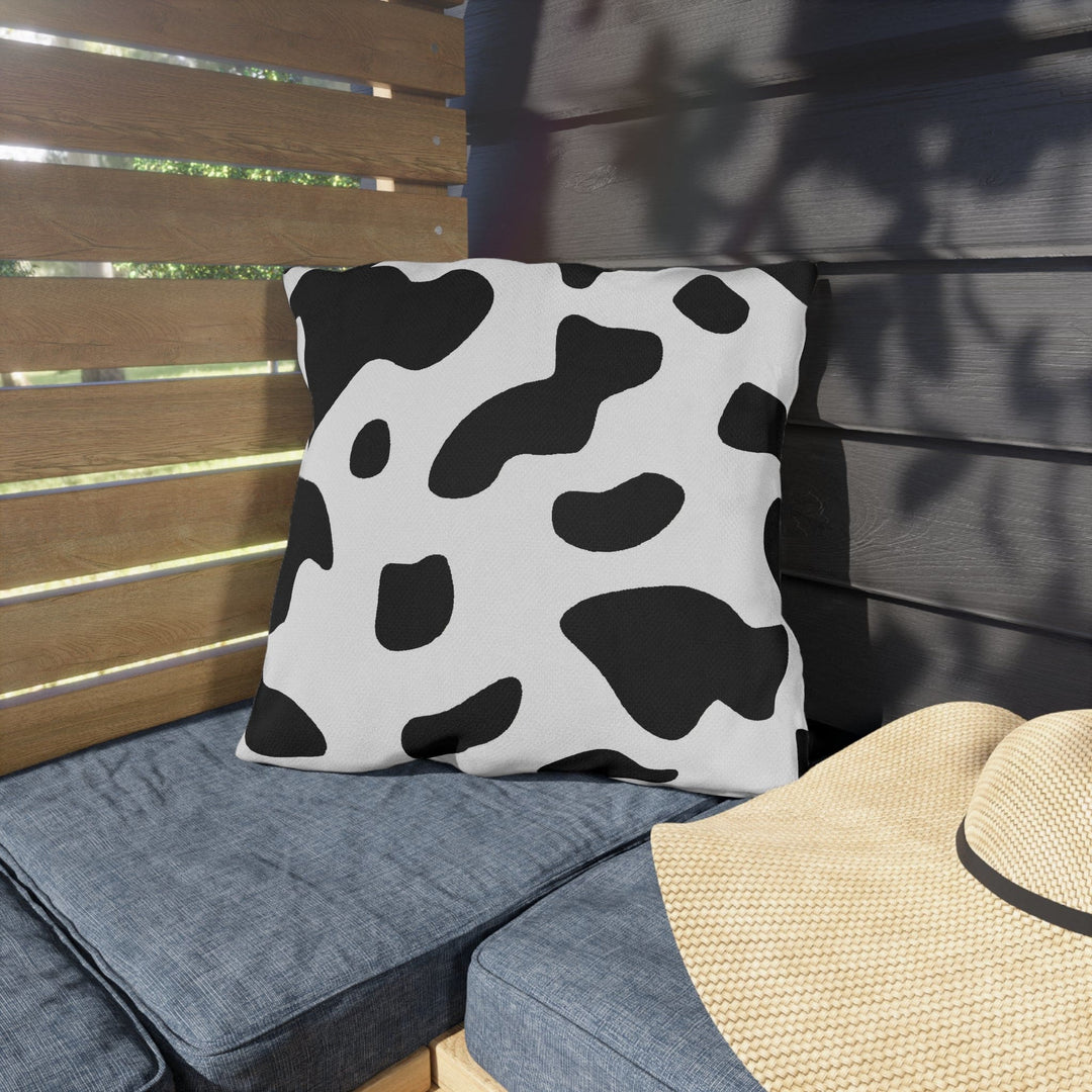 Decorative Indoor/outdoor Pillow Black and White Abstract Cow Pattern