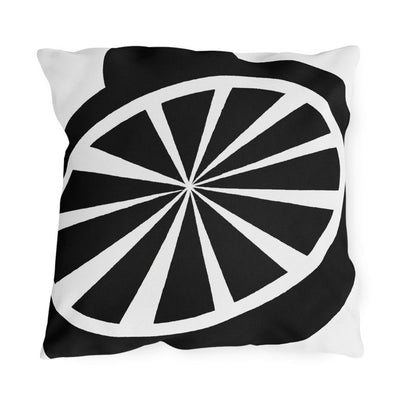 Decorative Outdoor Pillows With Zipper - Set Of 2 Black And White Geometric