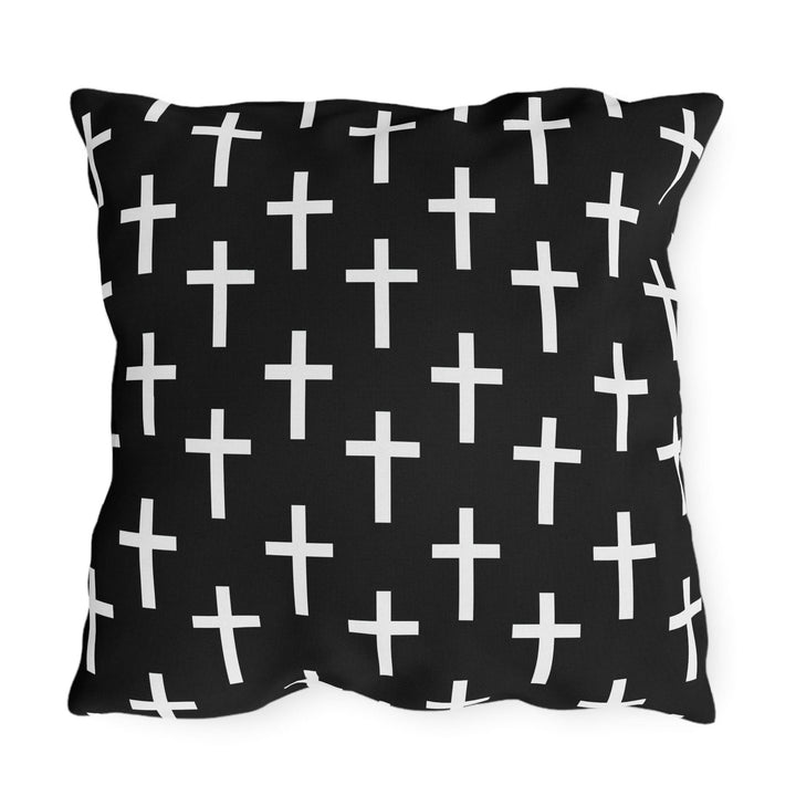 Decorative Indoor/outdoor Pillow Black and White Seamless Cross Pattern