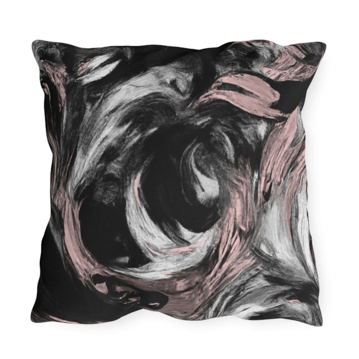 Decorative Indoor/outdoor Pillow Black Pink White Abstract Pattern - Decorative