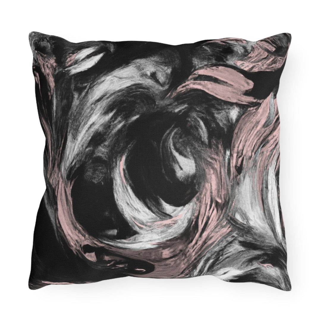 Decorative Indoor/outdoor Pillow Black Pink White Abstract Pattern - Decorative