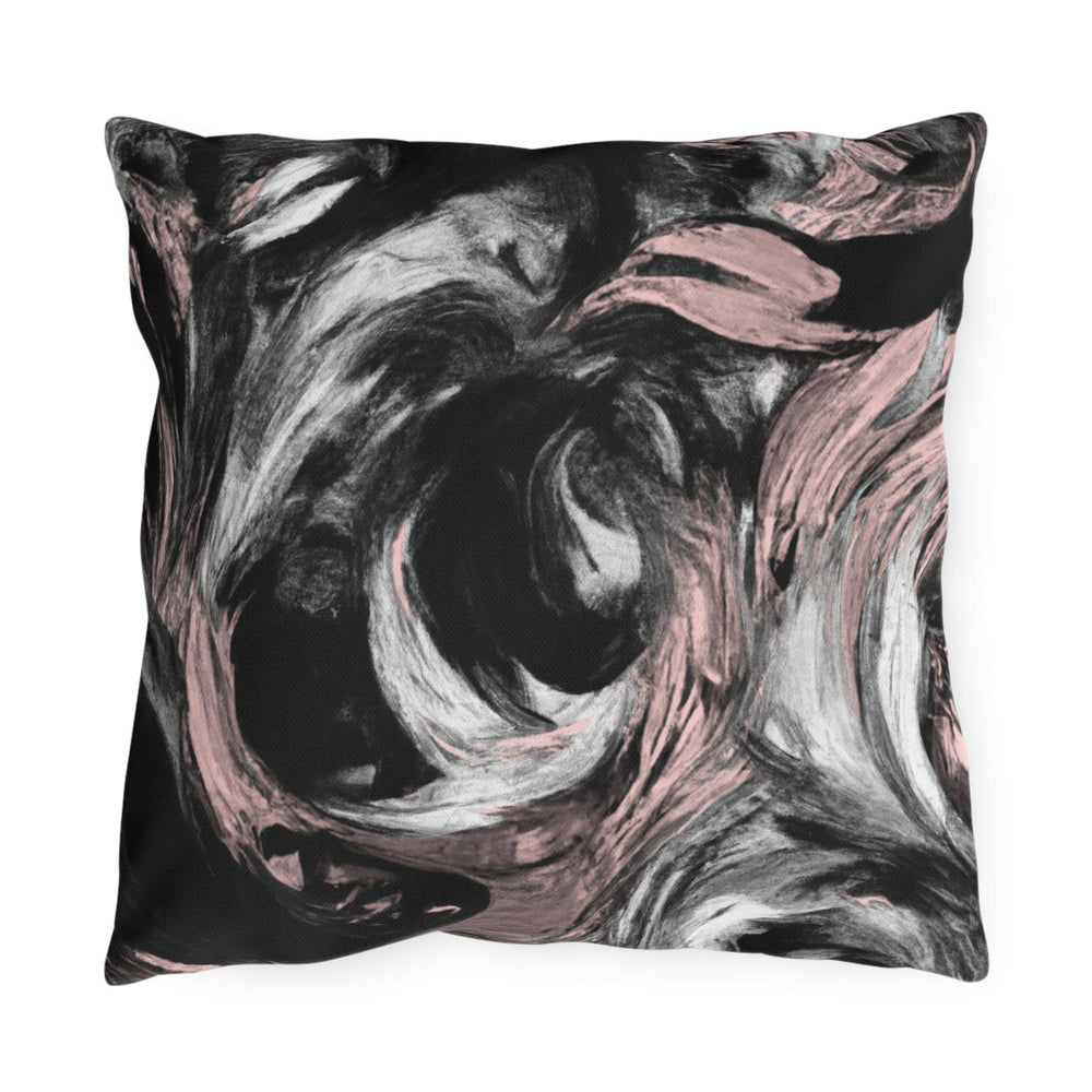 Decorative Indoor/outdoor Pillow Black Pink White Abstract Pattern - Decorative