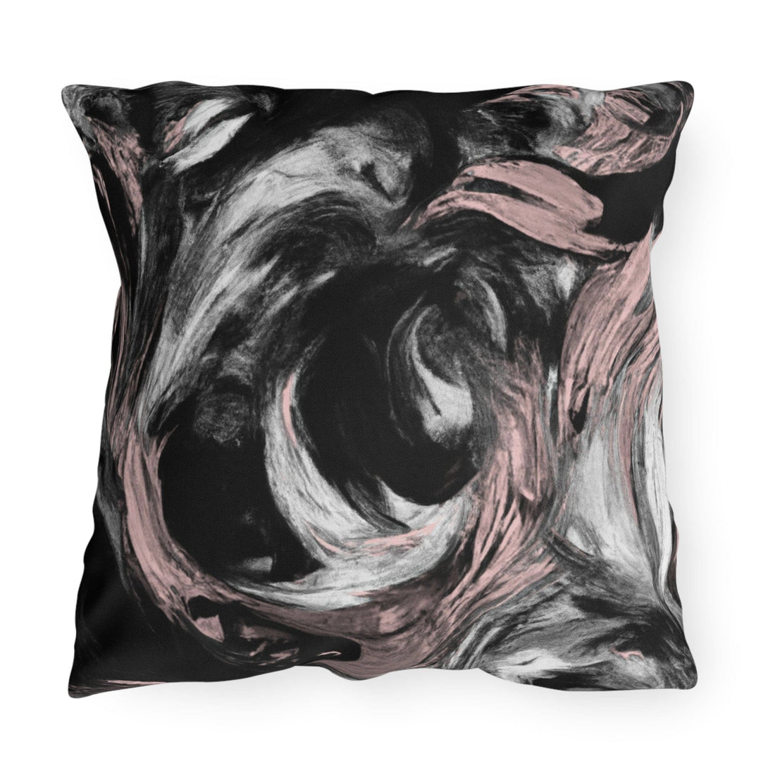 Decorative Indoor/outdoor Pillow Black Pink White Abstract Pattern - Decorative