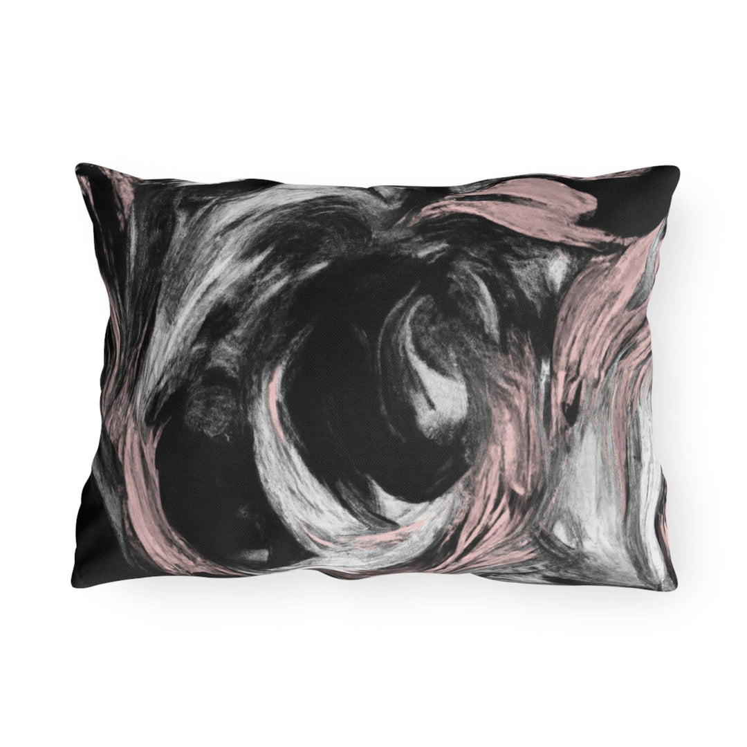 Decorative Indoor/outdoor Pillow Black Pink White Abstract Pattern - Decorative