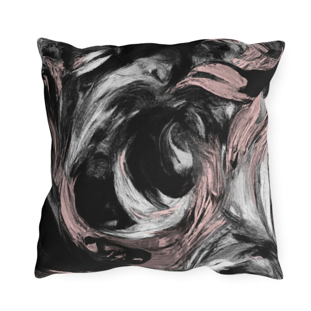 Decorative Indoor/outdoor Pillow Black Pink White Abstract Pattern - Decorative