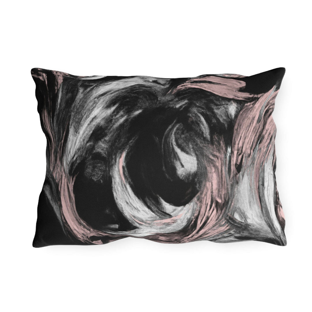 Decorative Indoor/outdoor Pillow Black Pink White Abstract Pattern - Decorative