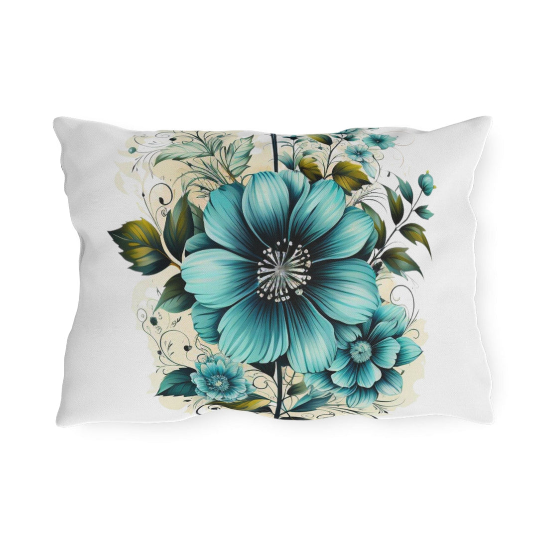 Decorative Indoor/outdoor Throw Pillow - Blue Green Floral Bouquet