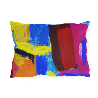 Decorative Outdoor Pillows With Zipper - Set Of 2 Blue Red Yellow Multicolor