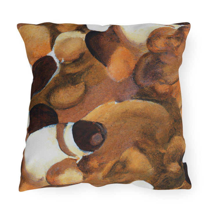 Decorative Indoor/outdoor Pillow Brown White Stone Pattern - Decorative | Throw