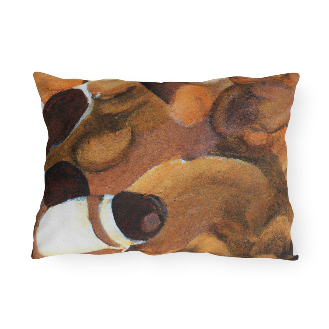 Decorative Indoor/outdoor Pillow Brown White Stone Pattern - Decorative | Throw