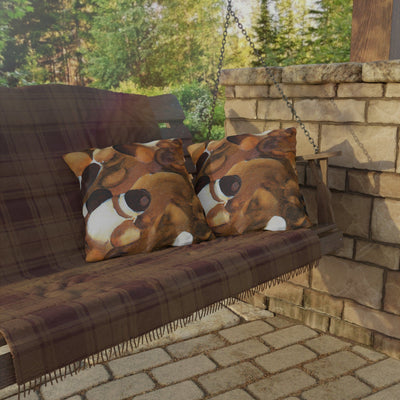 Decorative Outdoor Pillows With Zipper - Set Of 2 Brown White Stone Pattern