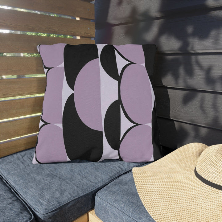 Decorative Indoor/outdoor Pillow Geometric Lavender and Black Pattern