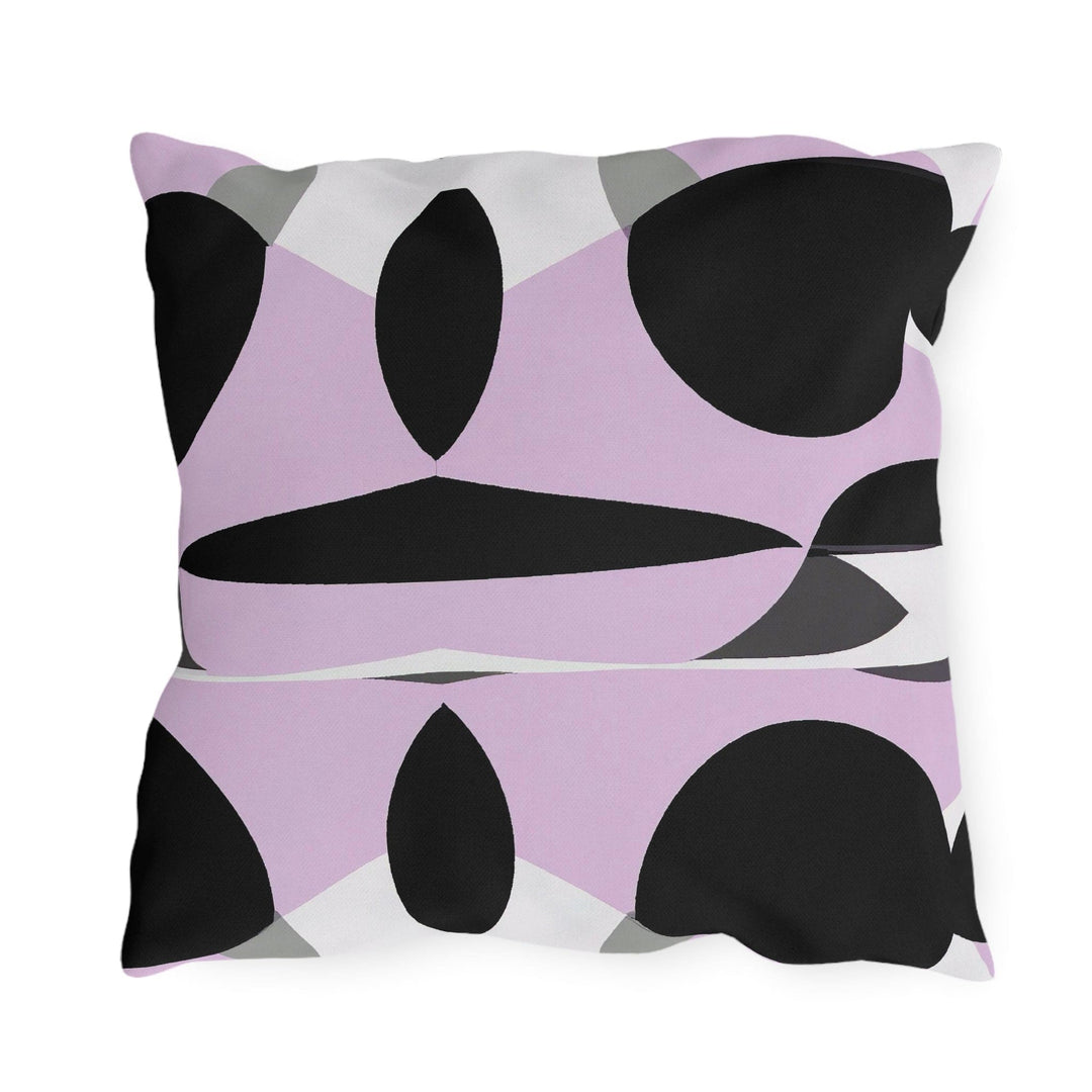 Decorative Indoor/outdoor Pillow Geometric Lavender and Black Pattern