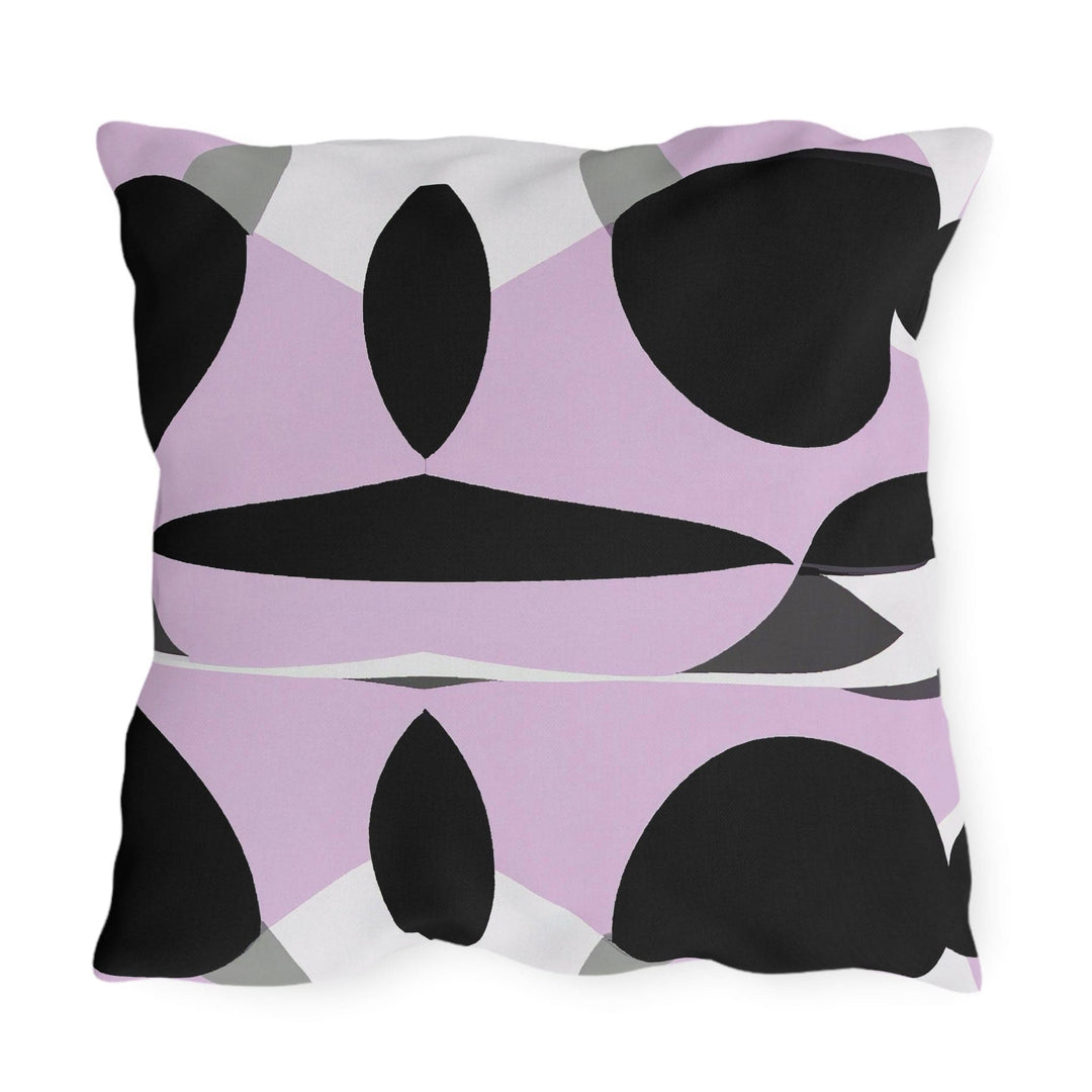 Decorative Indoor/outdoor Pillow Geometric Lavender and Black Pattern