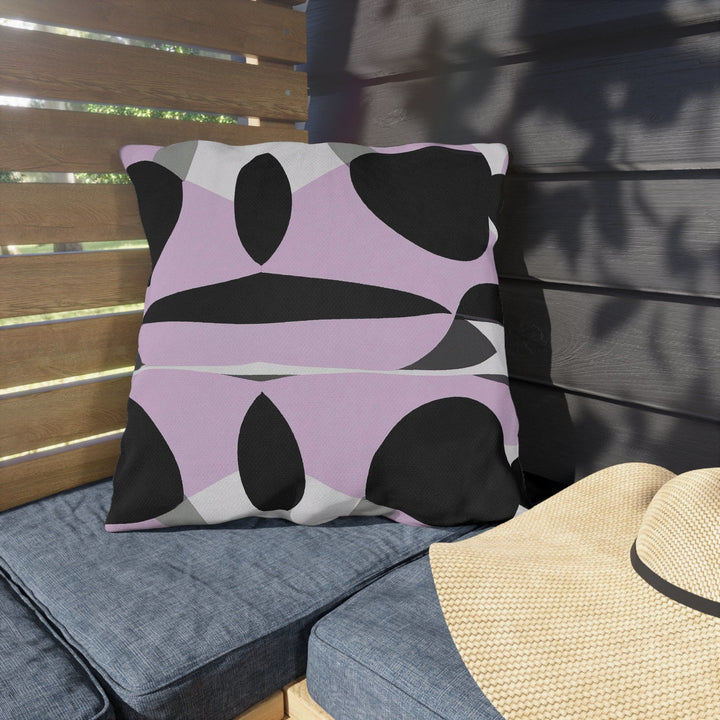 Decorative Indoor/outdoor Pillow Geometric Lavender and Black Pattern