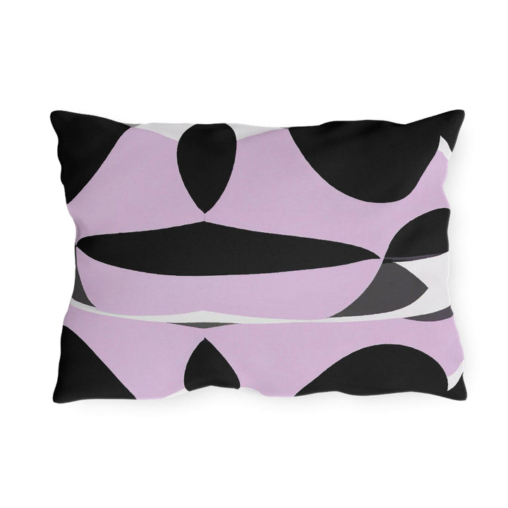 Decorative Indoor/outdoor Pillow Geometric Lavender and Black Pattern